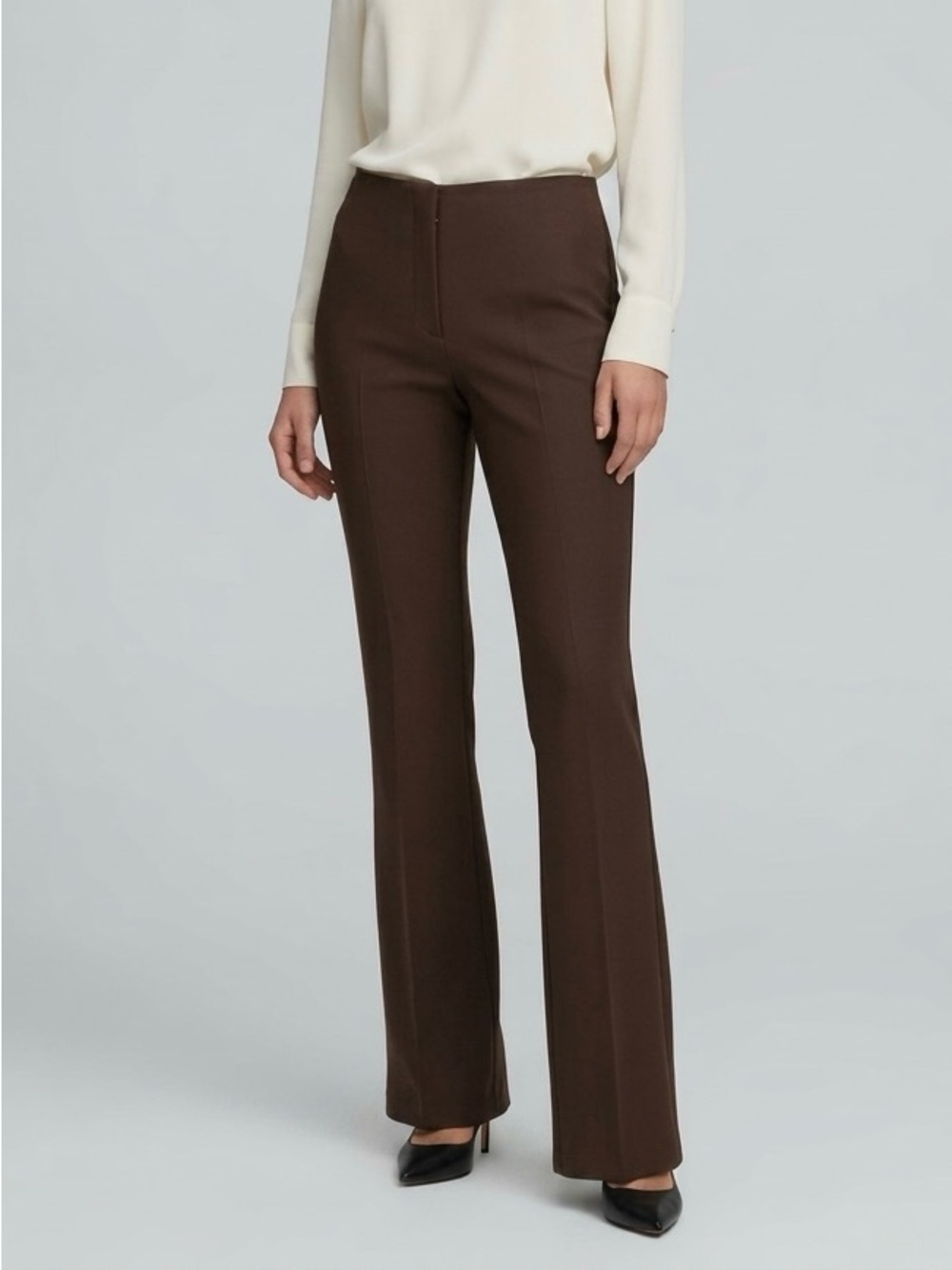 Cottage Brown Tailored Dress Pants Size 38 US 6 Made in Portugal